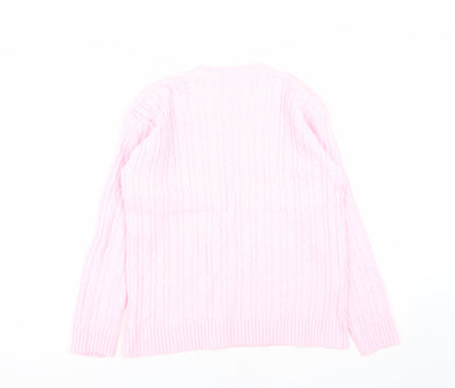 Choice Womens Pink Round Neck  Acrylic Pullover Jumper Size S   - Size S-M