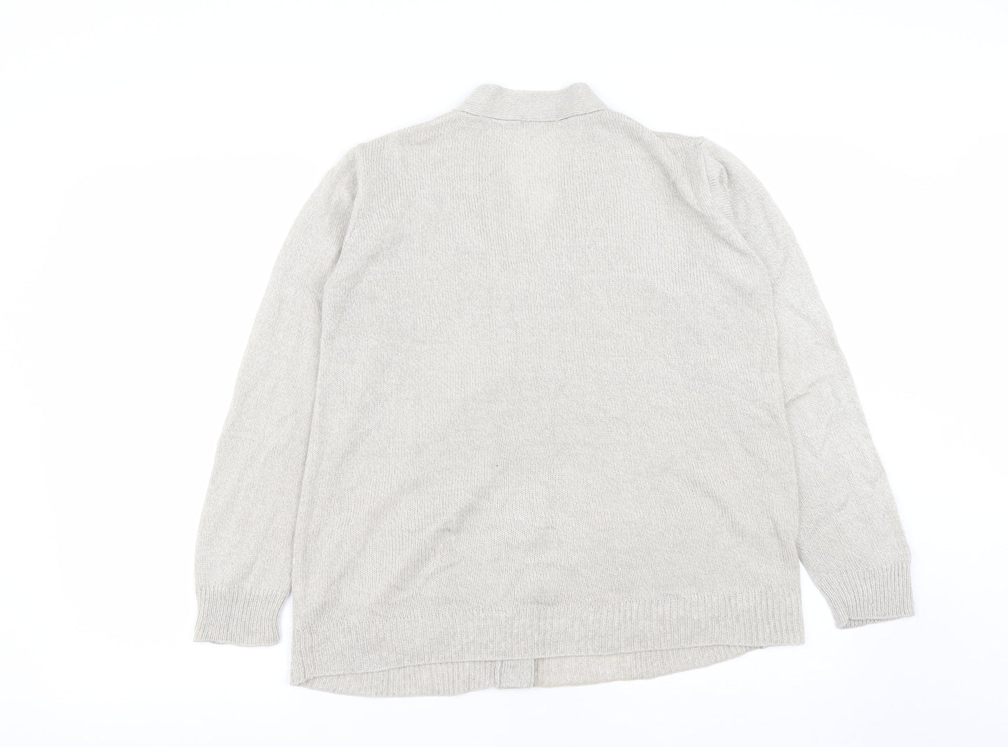 Damart Womens Beige V-Neck  Acrylic Cardigan Jumper Size 12
