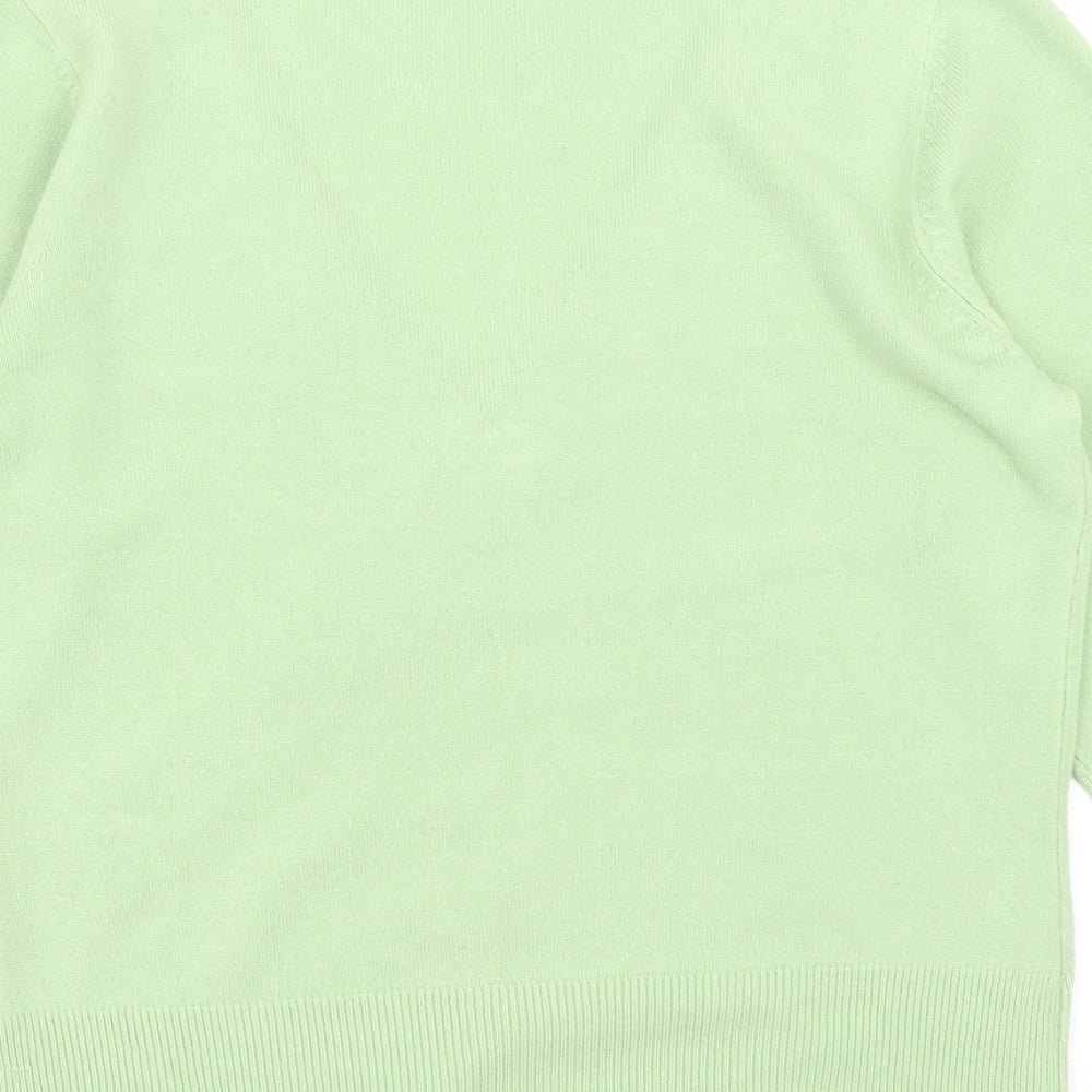 George Womens Green V-Neck  Acrylic Pullover Jumper Size 14