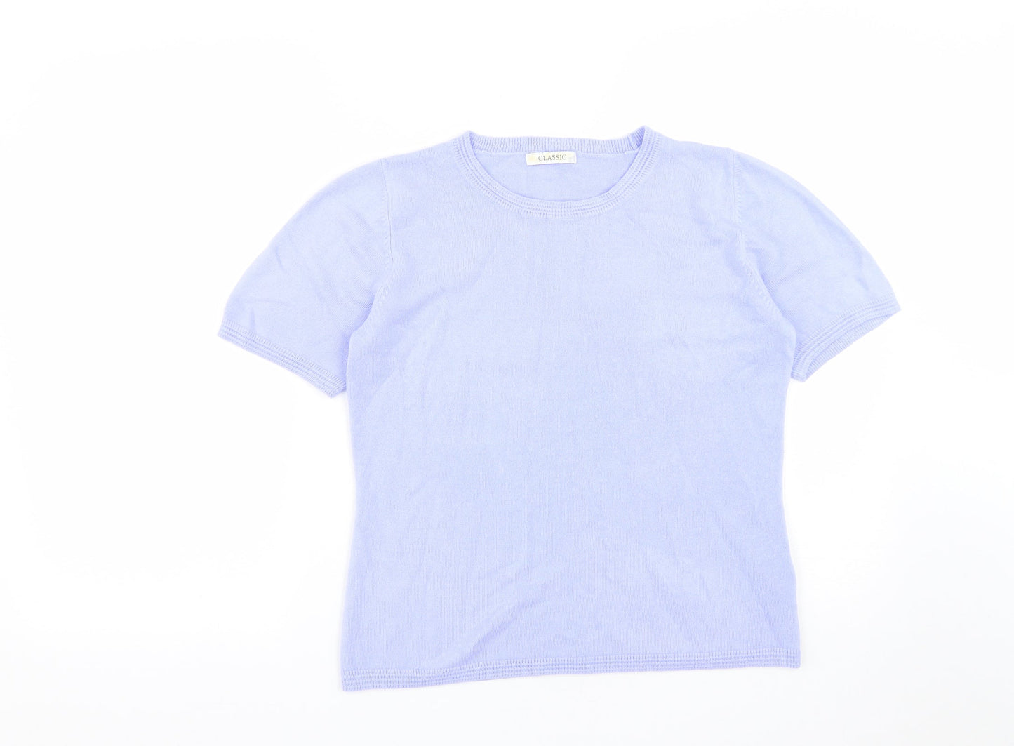 Marks and Spencer Womens Purple Round Neck  Acetate Pullover Jumper Size 12