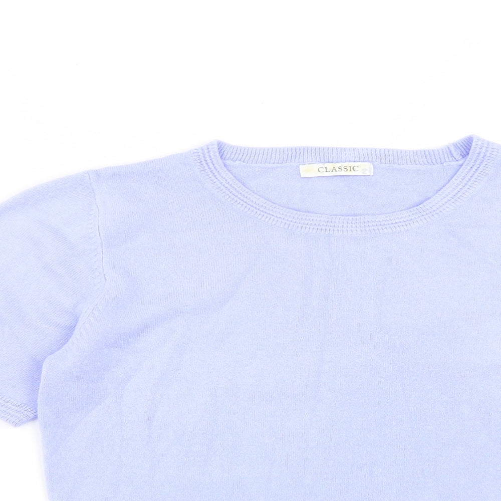 Marks and Spencer Womens Purple Round Neck  Acetate Pullover Jumper Size 12