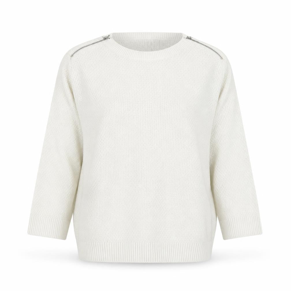 Wallis Womens White Round Neck  Cotton Pullover Jumper Size S