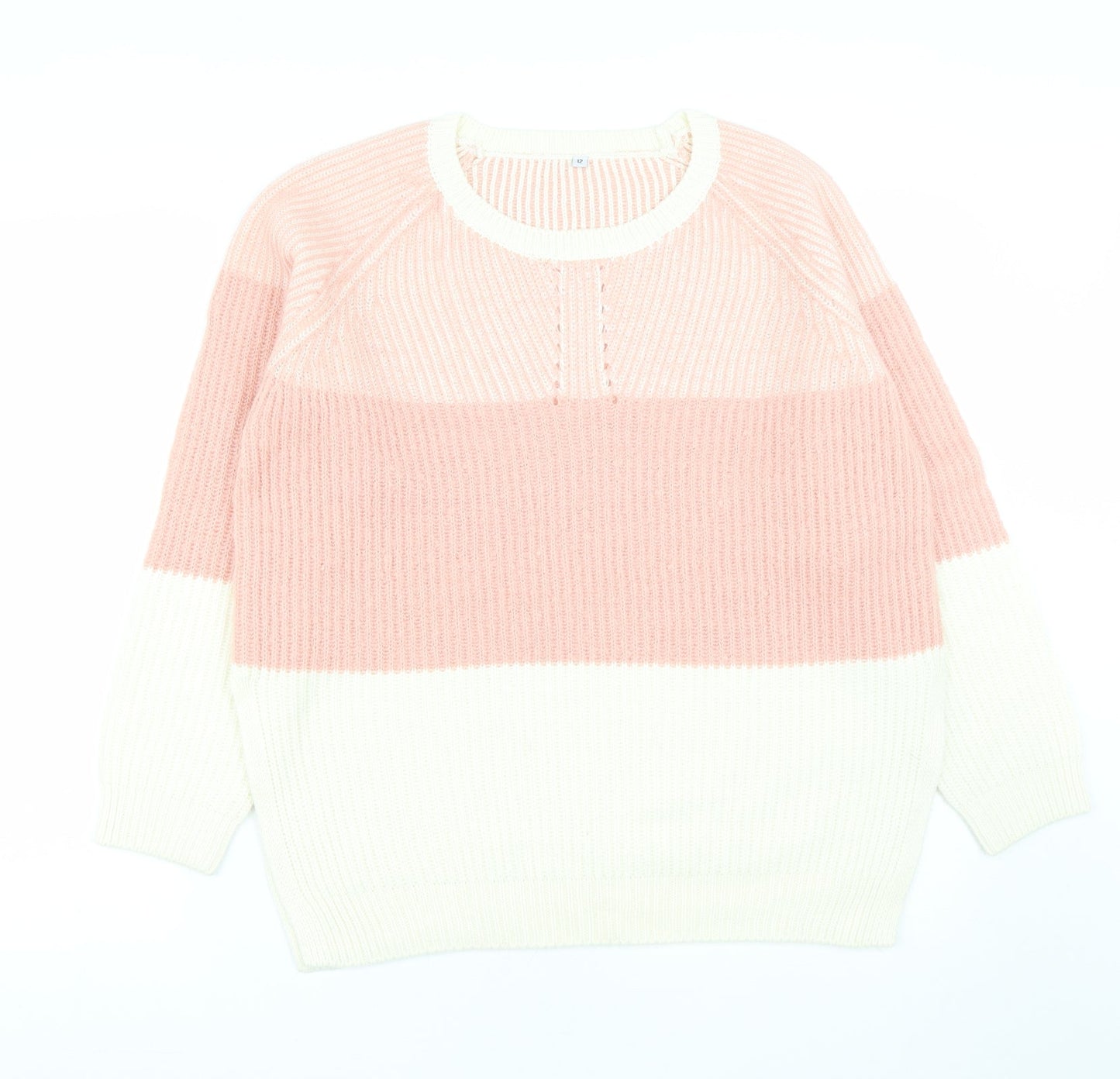 Preworn Womens Pink Round Neck  Acrylic Pullover Jumper Size 12