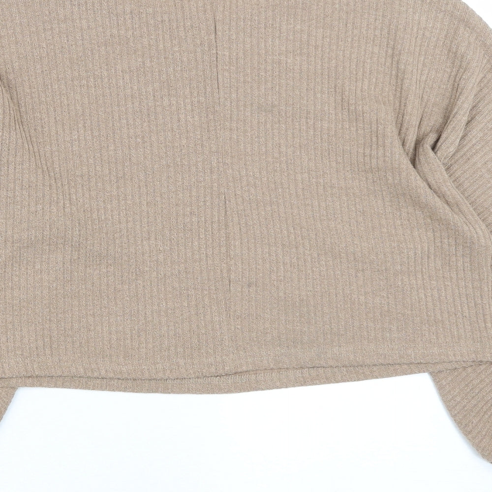 SheIn Womens Brown Round Neck  Polyester Pullover Jumper Size XS