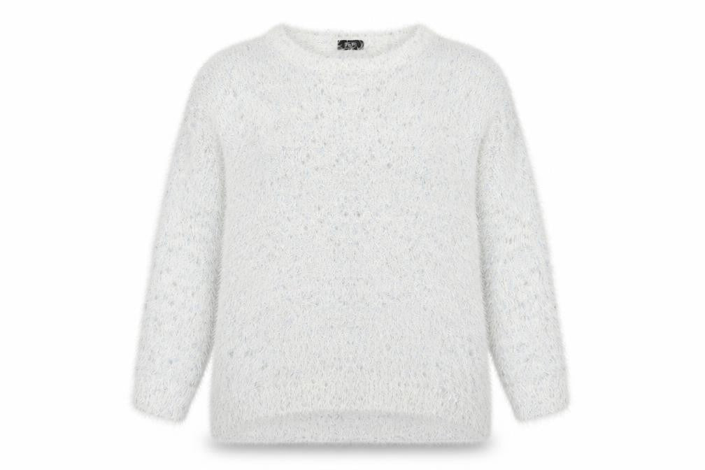 F&F Womens White Crew Neck  Polyamide Pullover Jumper Size 12