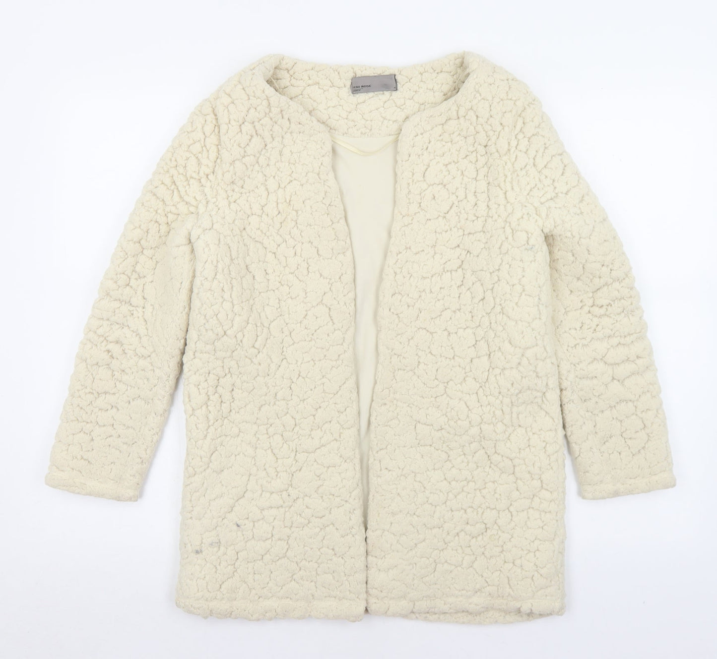 VERO MODA Womens Ivory Round Neck  Polyester Cardigan Jumper Size XS