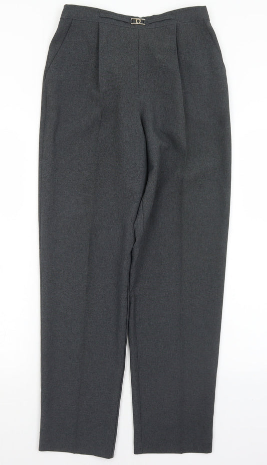 Mia Moda Womens Grey  Polyester Trousers  Size 12 L29 in Regular
