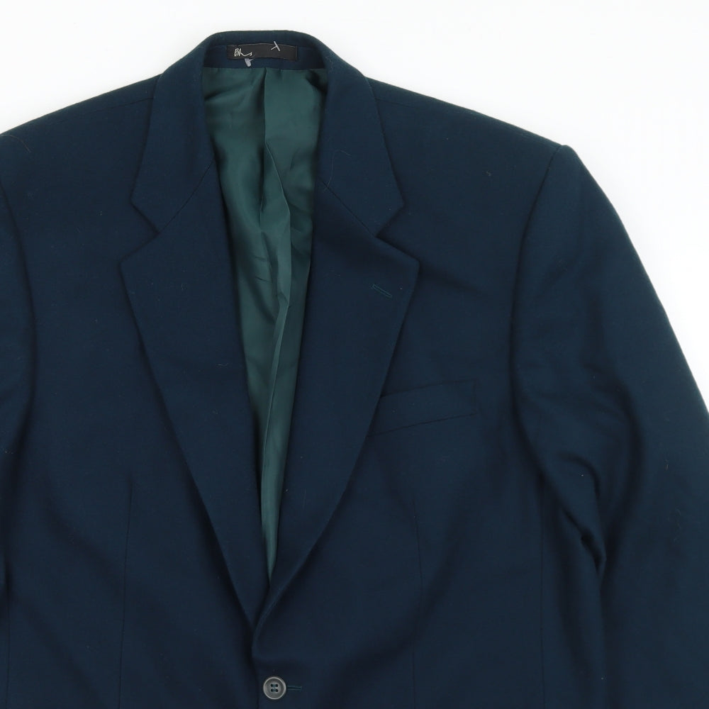 BHS Mens Blue  Wool Jacket Suit Jacket Size 42