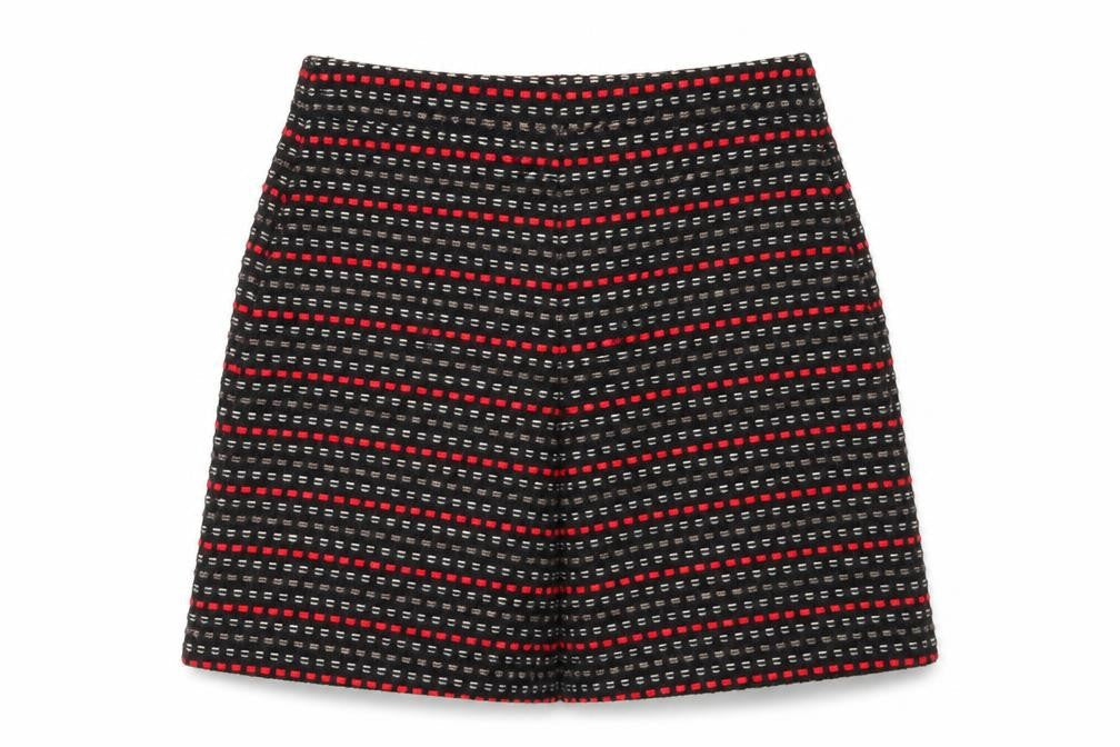 Monsoon Womens Black Geometric Polyester A-Line Skirt Size 8   Zip