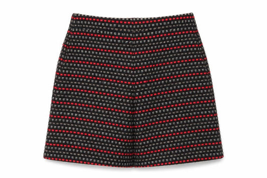 Monsoon Womens Black Geometric Polyester A-Line Skirt Size 8   Zip