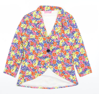 Signature Womens Multicoloured Floral  Jacket  Size 10  Button