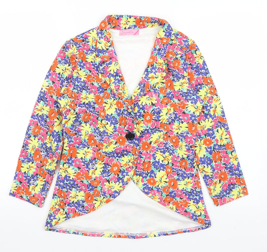 Signature Womens Multicoloured Floral  Jacket  Size 10  Button