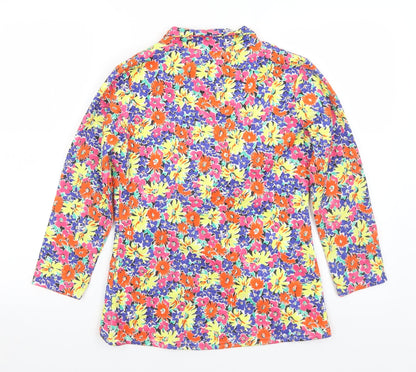 Signature Womens Multicoloured Floral  Jacket  Size 10  Button