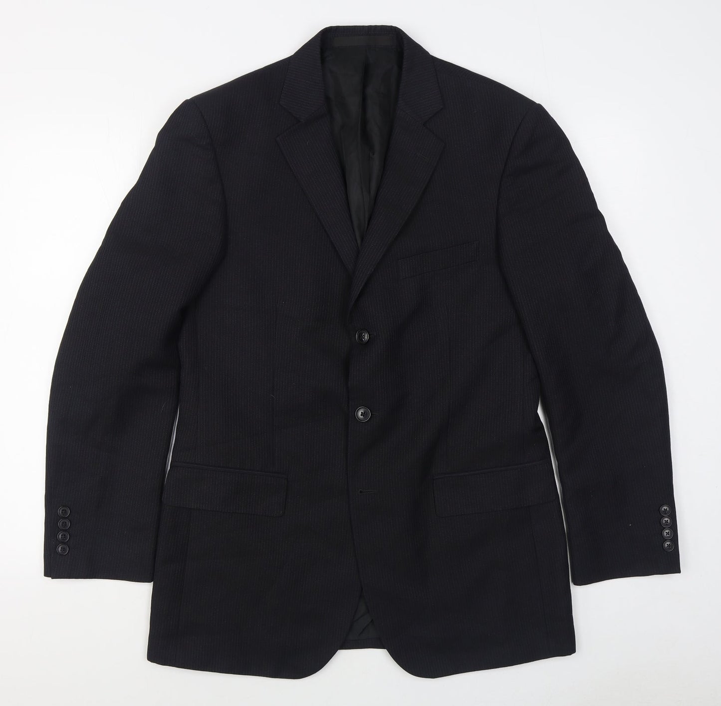 Marks and Spencer Mens Black  Polyester Jacket Suit Jacket Size 38