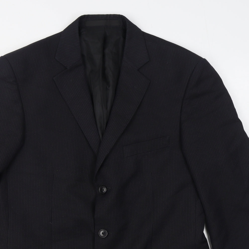 Marks and Spencer Mens Black  Polyester Jacket Suit Jacket Size 38