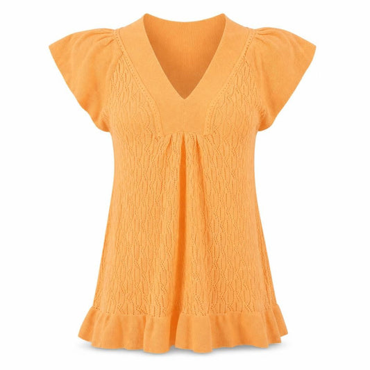 River Island Womens Orange  Cotton Jumper Dress  Size 10  V-Neck Pullover