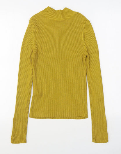 Topshop Womens Yellow Round Neck  Viscose Pullover Jumper Size 10