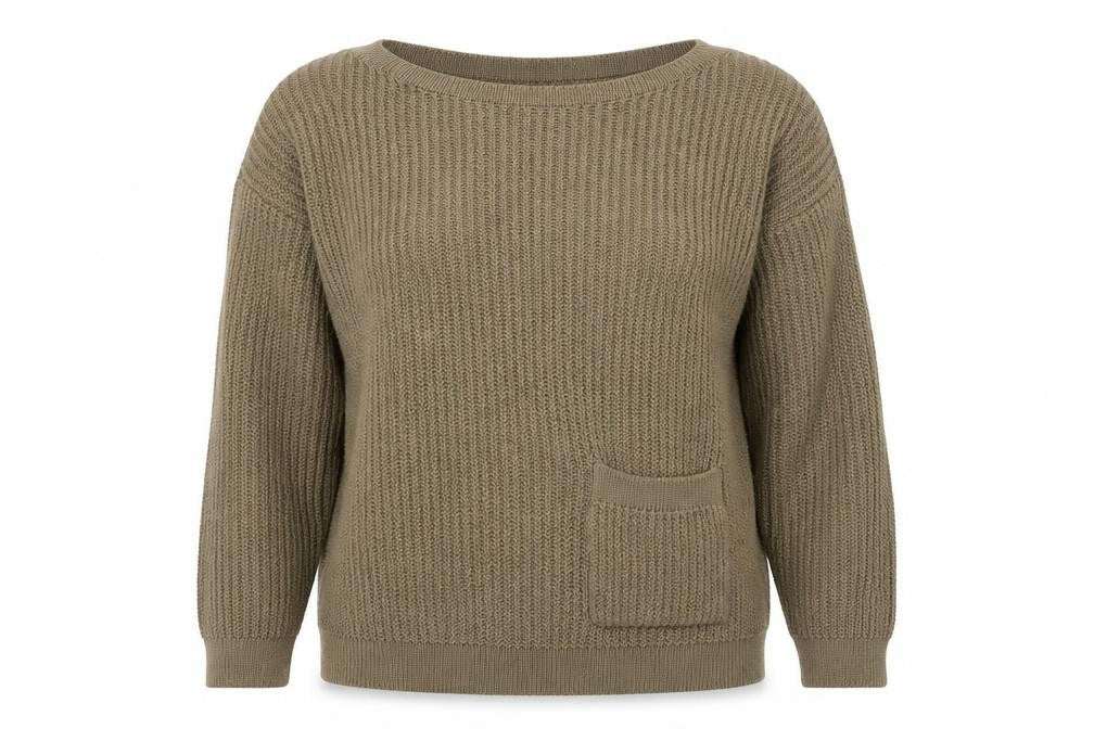 Ivy Womens Brown Boat Neck  Acrylic Pullover Jumper Size M
