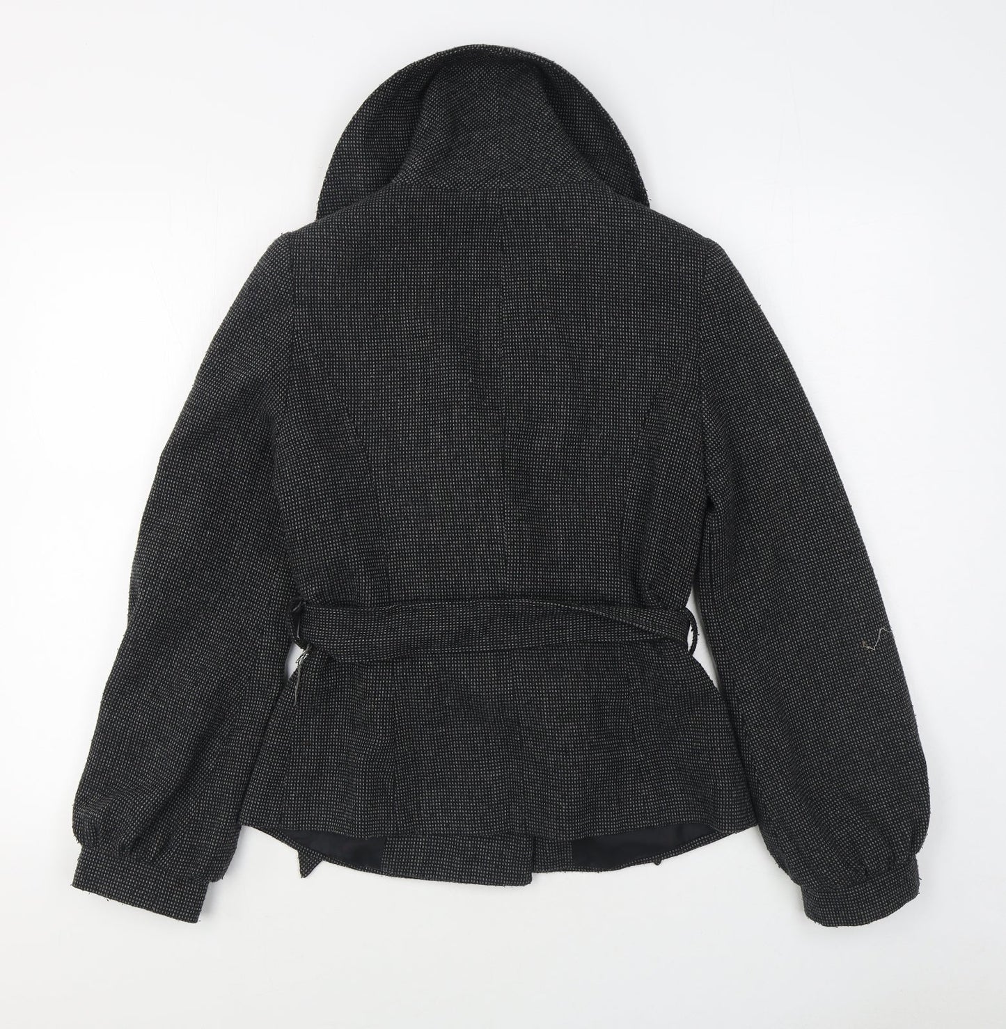 Miss Selfridge Womens Black   Overcoat Coat Size 8  Button