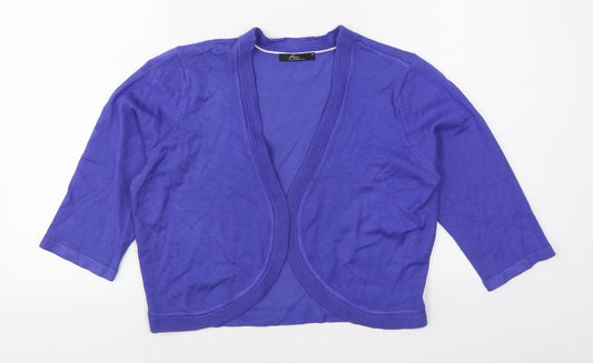 Bm Collection Womens Blue V-Neck  Viscose Cardigan Jumper Size M