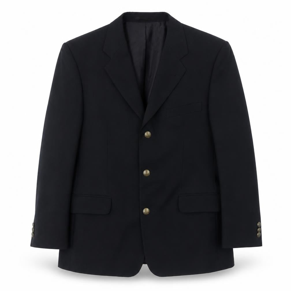 Preworn Mens Black  Polyester Jacket Suit Jacket Size 40