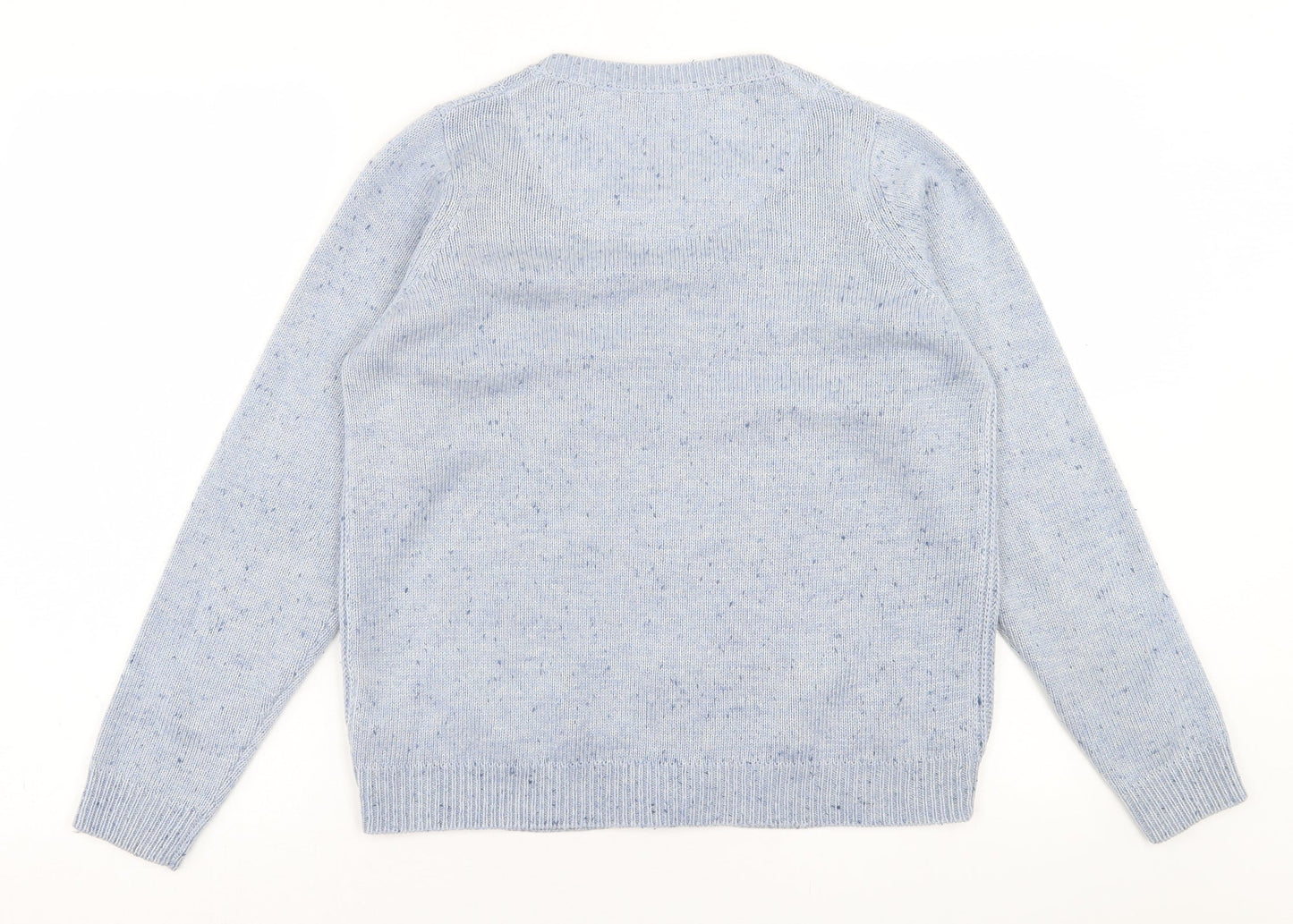 ble Womens Blue Crew Neck  Acrylic Cardigan Jumper Size S