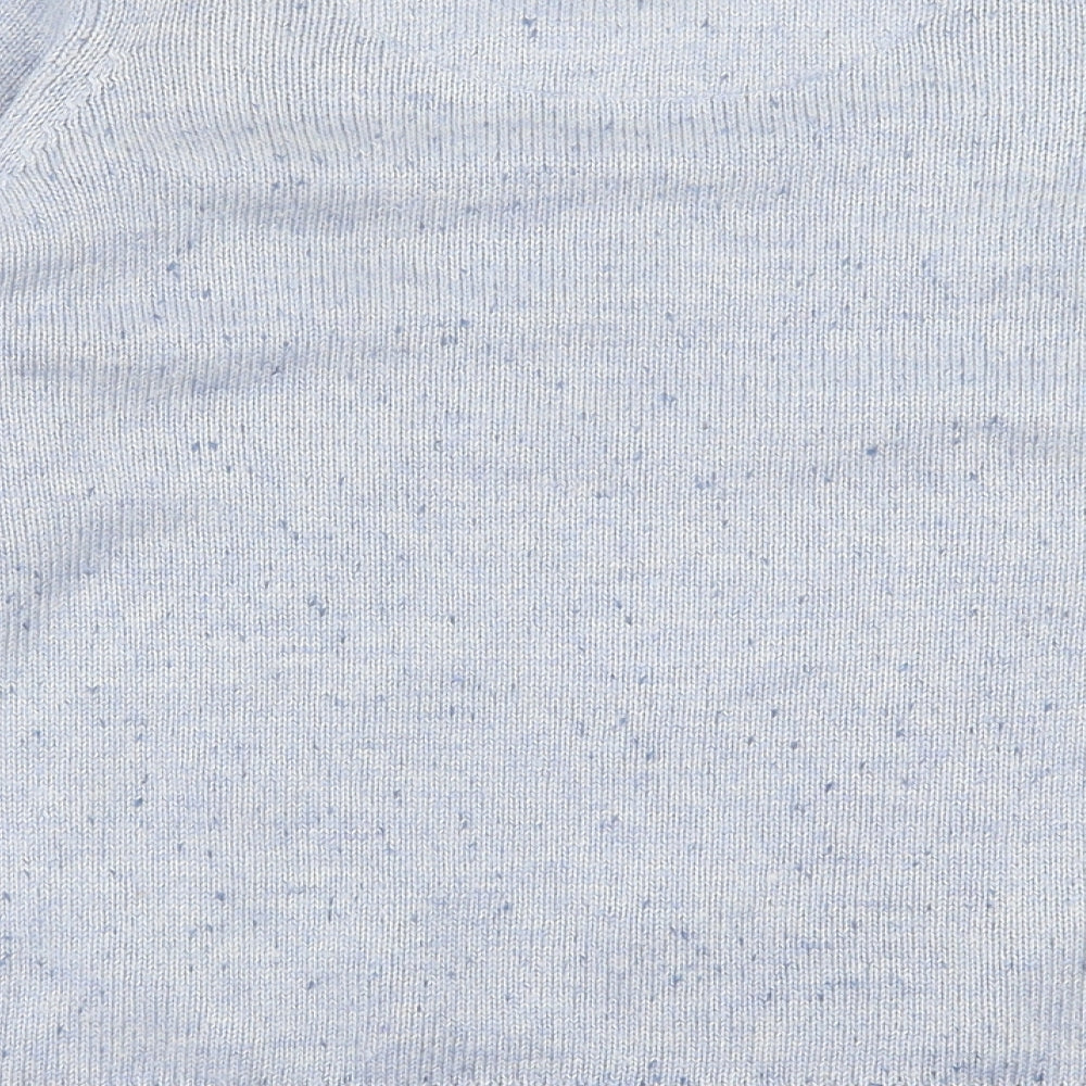 ble Womens Blue Crew Neck  Acrylic Cardigan Jumper Size S