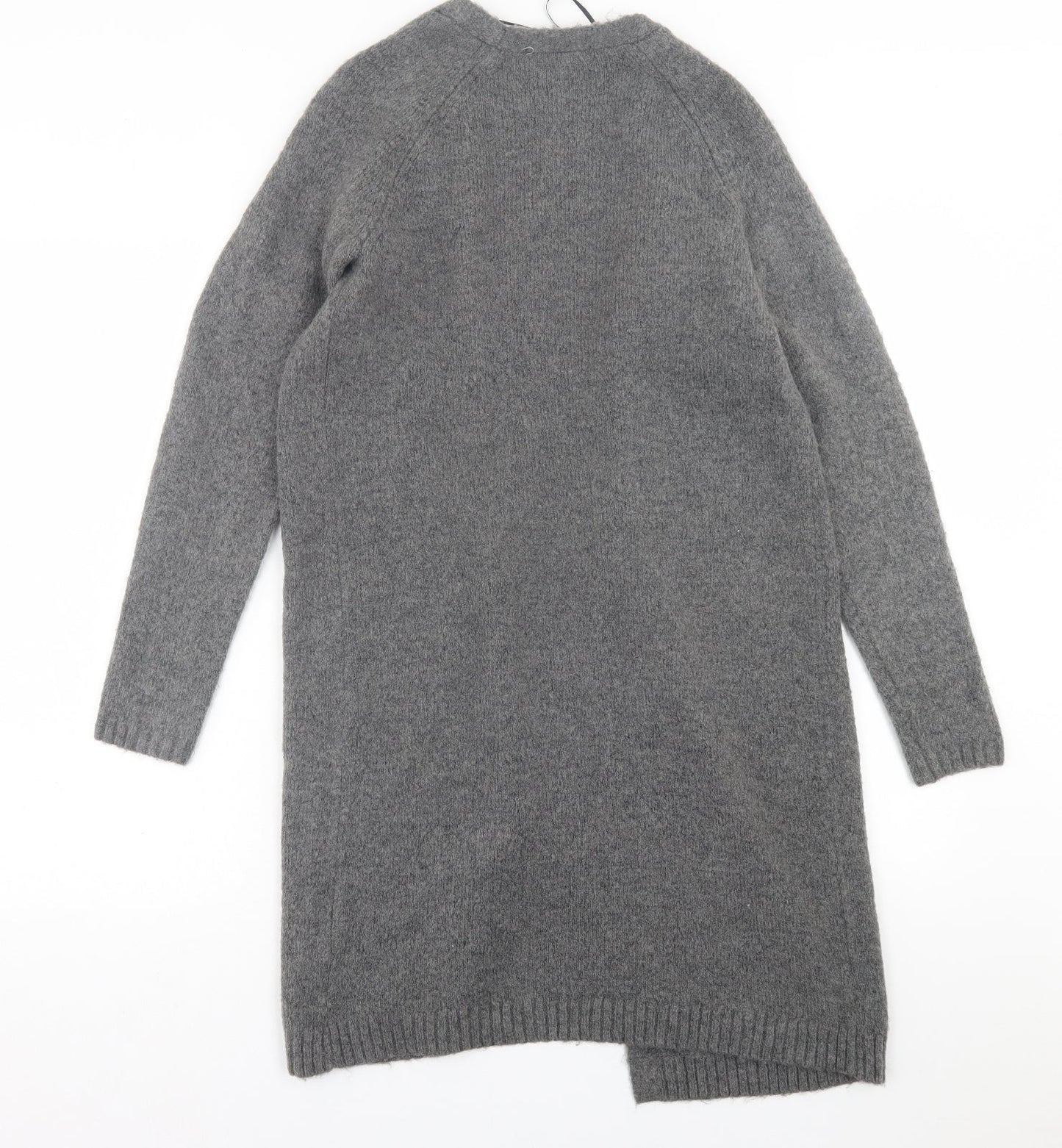 George Womens Grey V-Neck  Acrylic Cardigan Jumper Size S