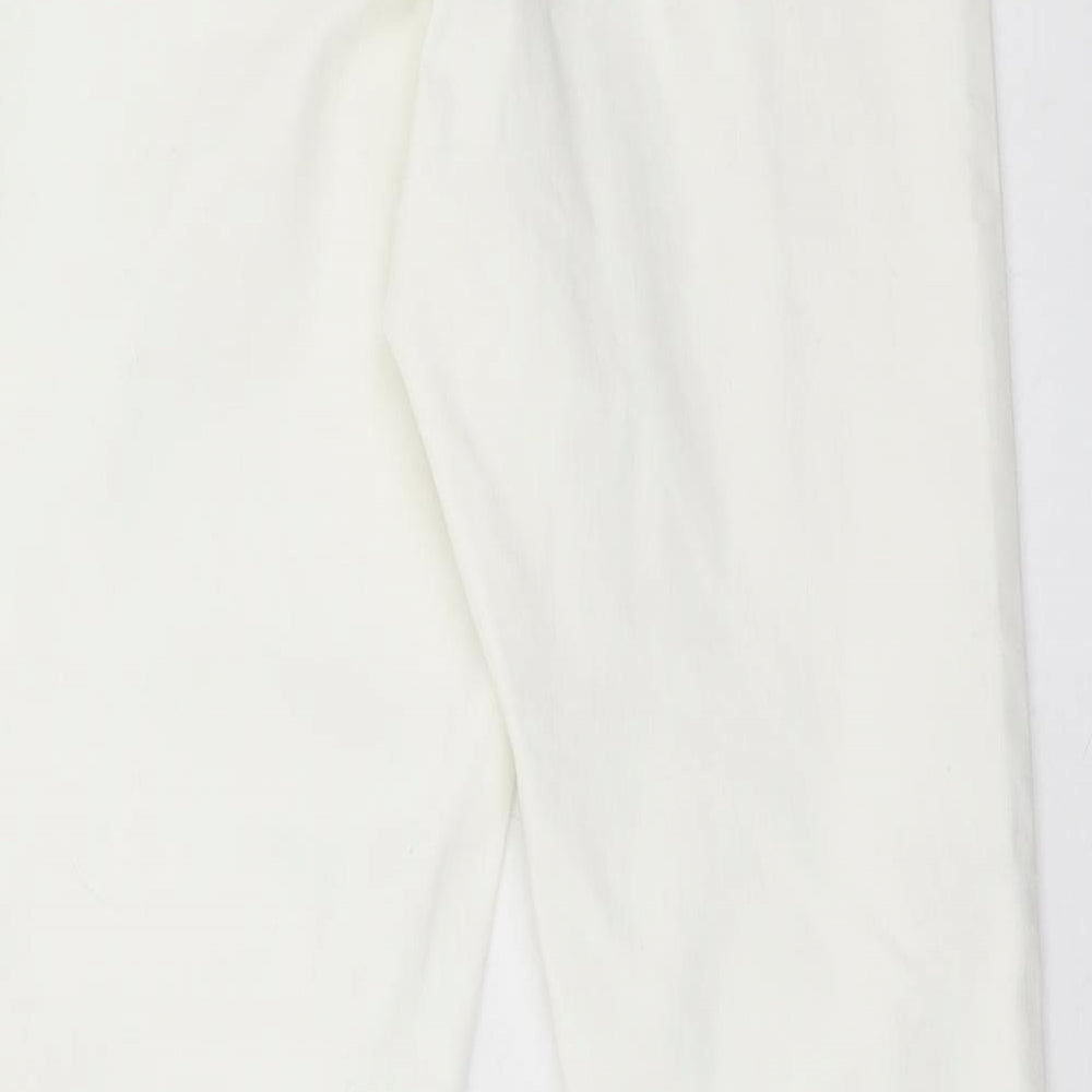 Denim & Co. Womens White  Cotton Skinny Jeans Size 12 L26 in Regular Button