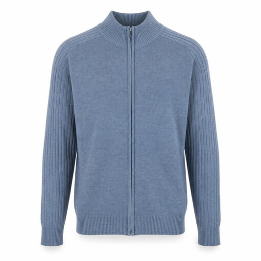 South Bay Mens Blue High Neck  Acrylic Full Zip Jumper Size S