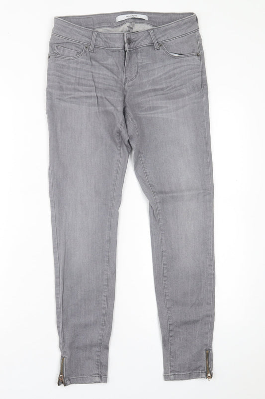 VERO MODA Womens Grey  Cotton Straight Jeans Size 30 in L27 in Regular Button