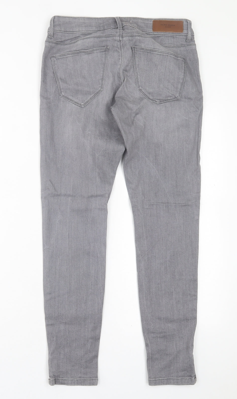VERO MODA Womens Grey  Cotton Straight Jeans Size 30 in L27 in Regular Button