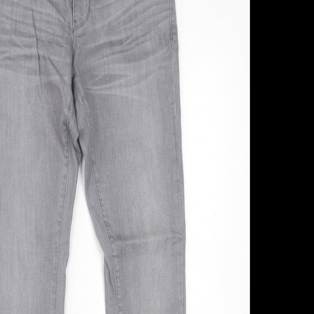 VERO MODA Womens Grey  Cotton Straight Jeans Size 30 in L27 in Regular Button