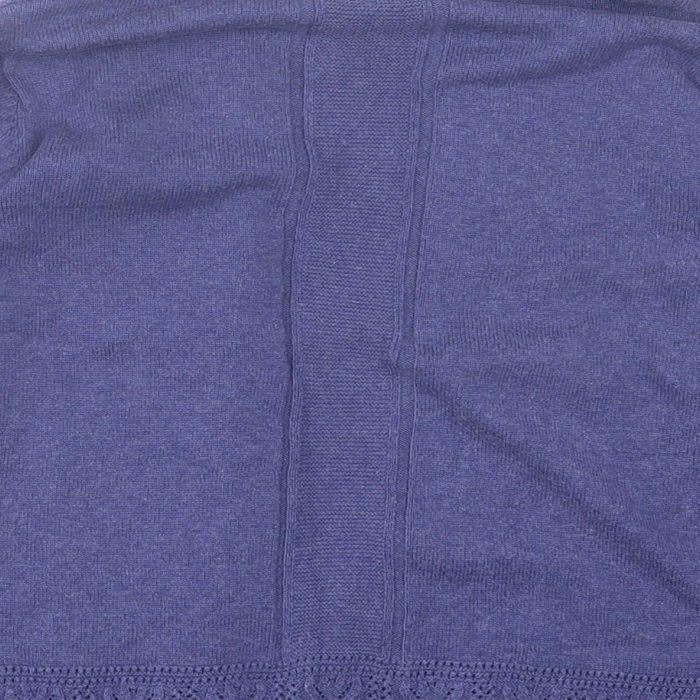 Indigo Womens Purple V-Neck  Cotton Cardigan Jumper Size 8