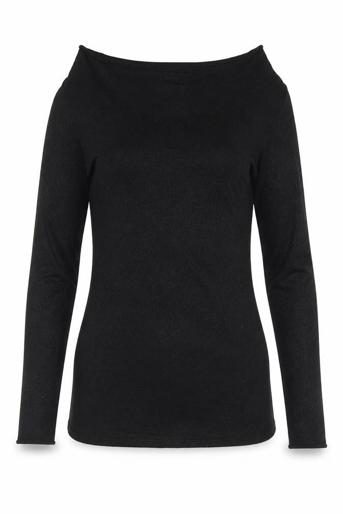 South  Womens Black Boat Neck  Polyester Tunic Jumper Size S