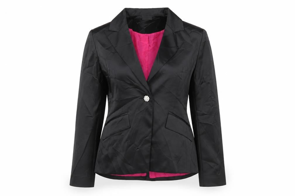 Select Womens Black  Polyester Jacket Blazer Size 12