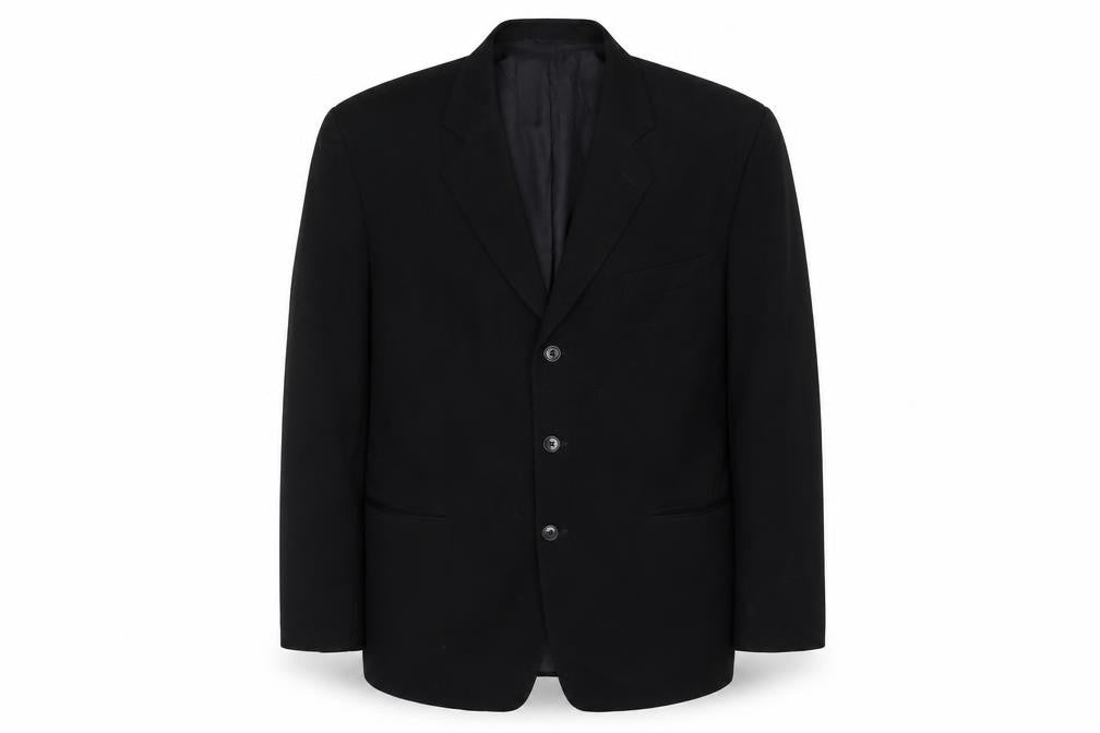 Preworn Mens Black  Polyester Jacket Suit Jacket Size 44