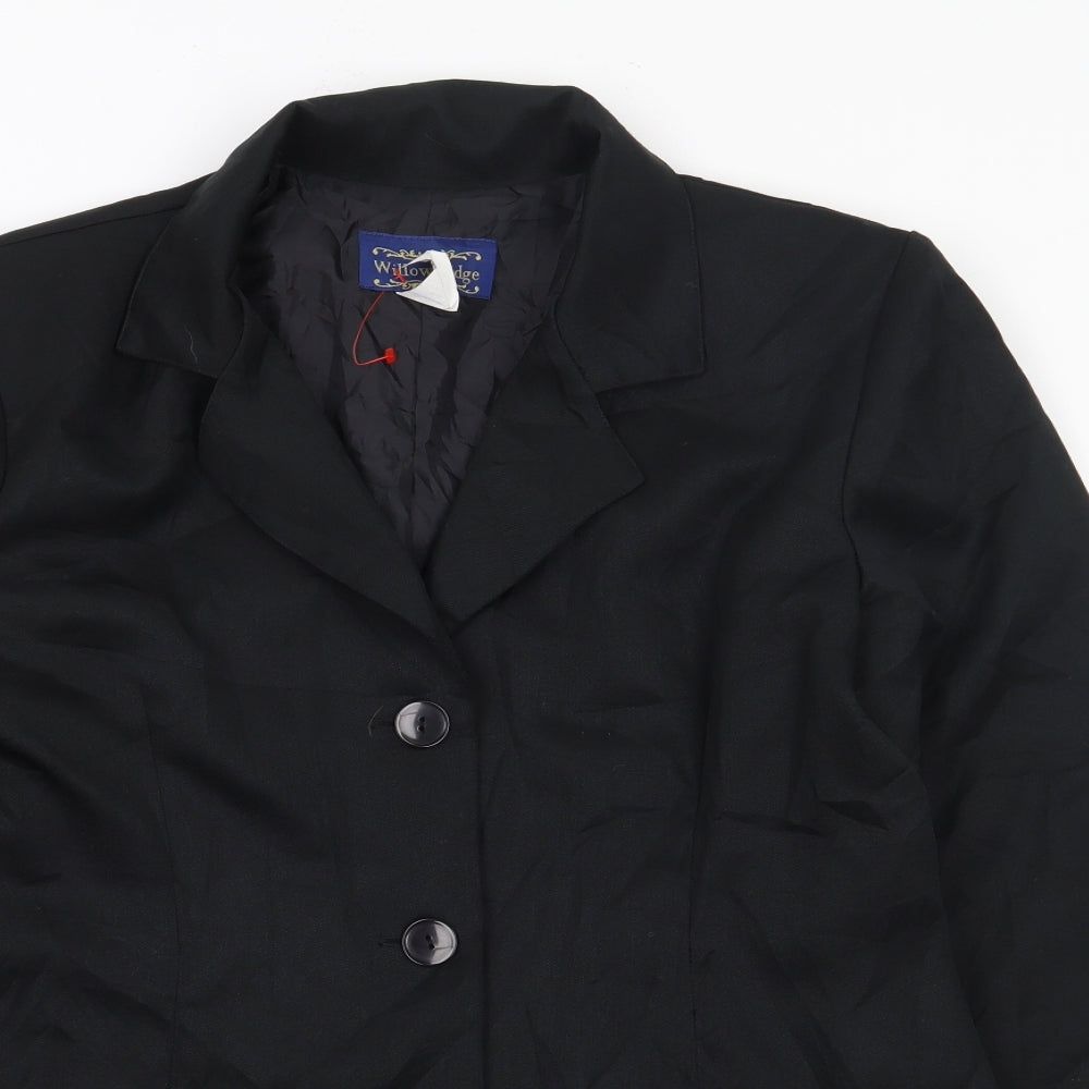 Willow Ridge Womens Black  Polyester Jacket Suit Jacket Size 8