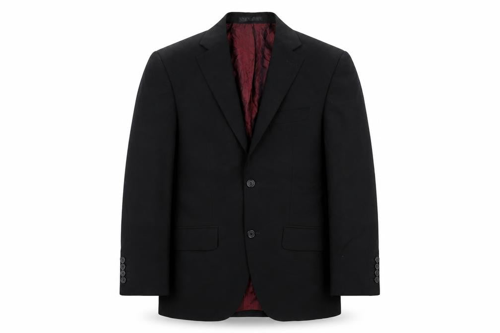 Tom English Mens Black  Polyester Jacket Suit Jacket Size 36