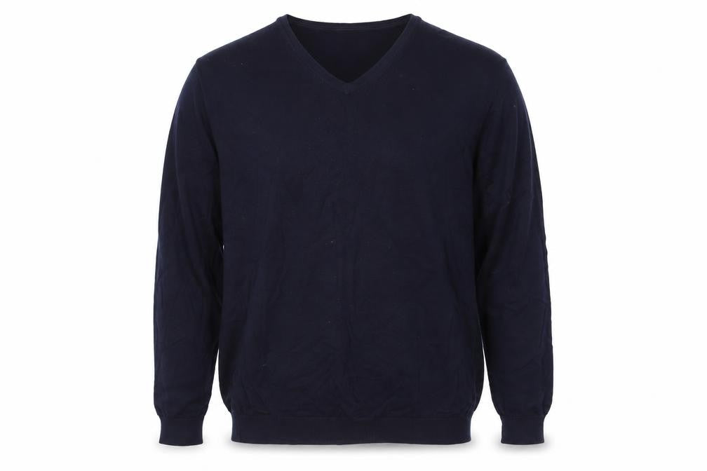 NEXT Mens Blue V-Neck  Cotton Pullover Jumper Size L