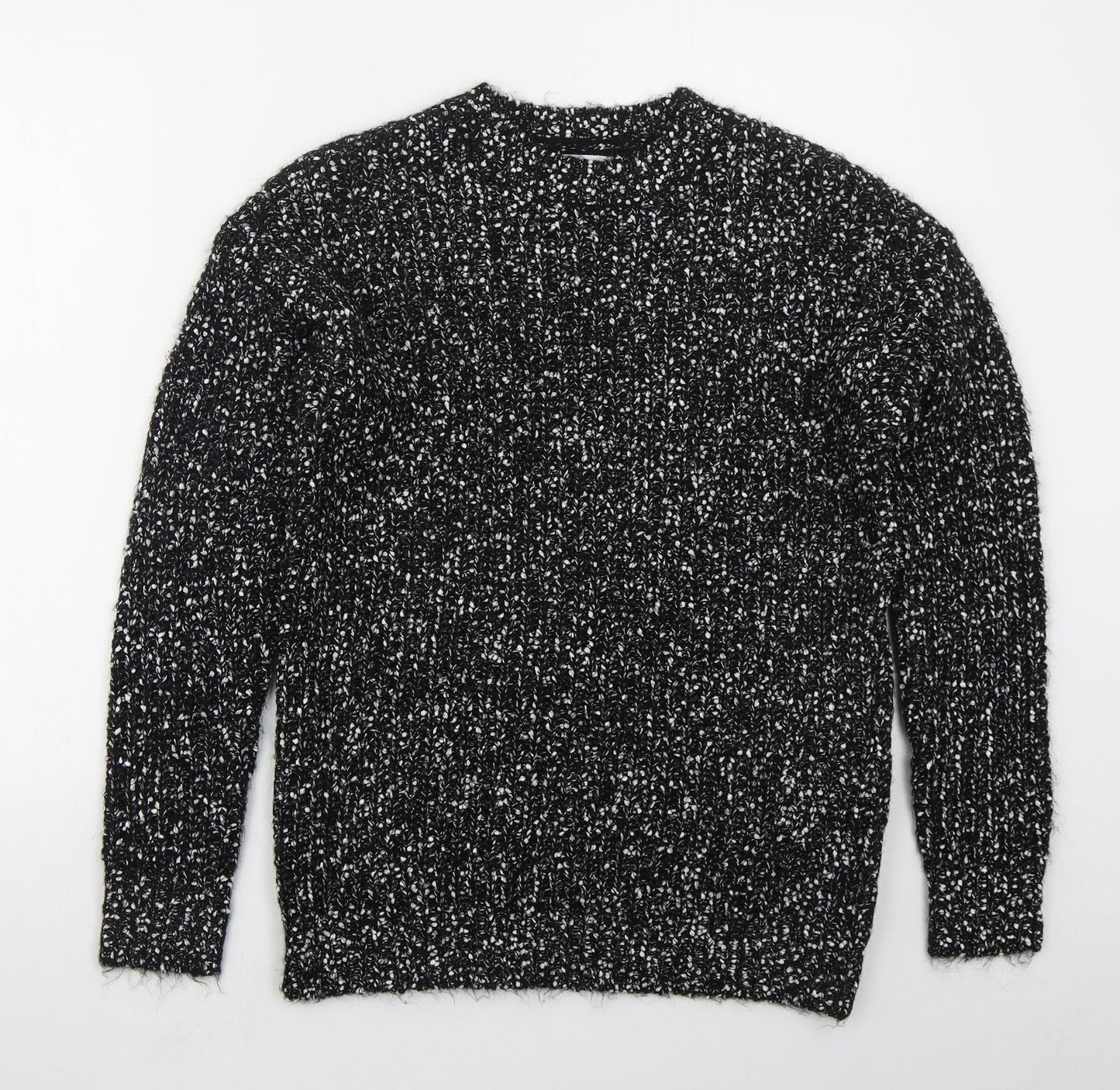 Papaya Womens Black Crew Neck  Acrylic Pullover Jumper Size M