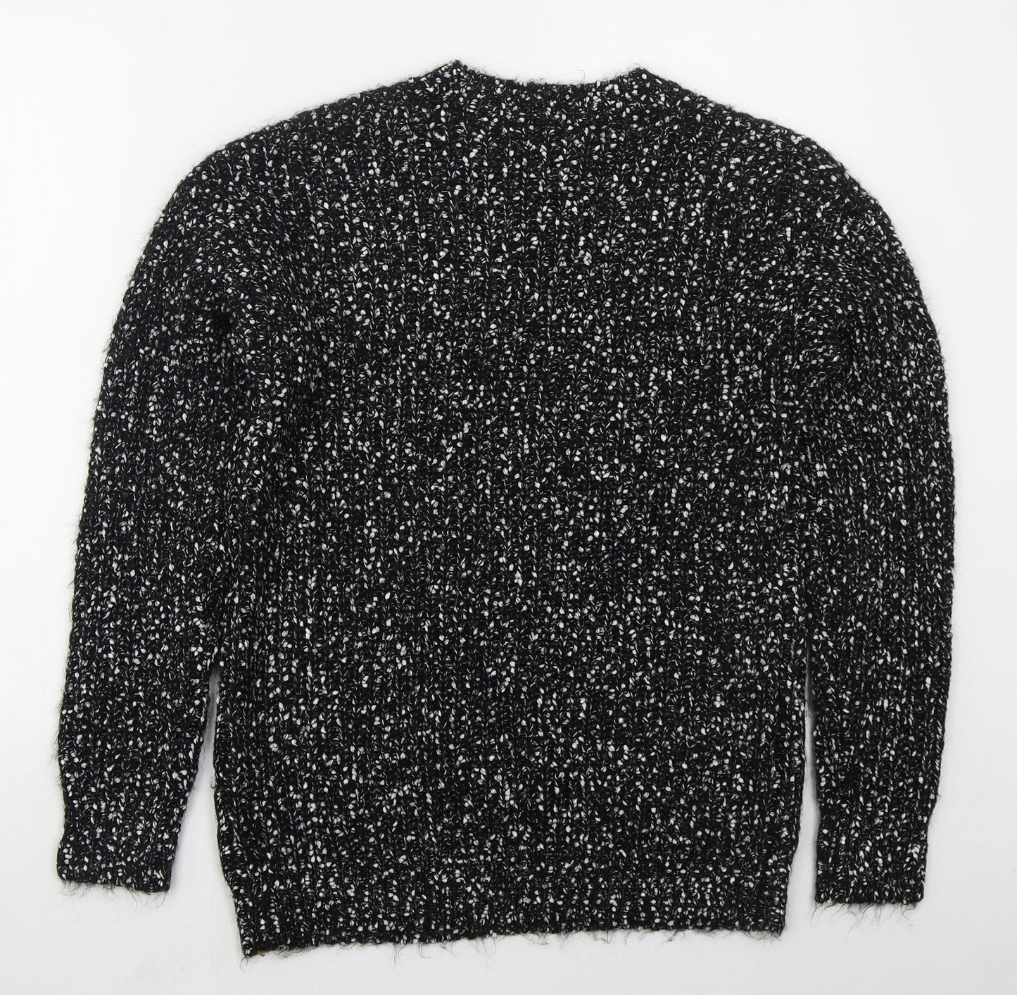 Papaya Womens Black Crew Neck  Acrylic Pullover Jumper Size M