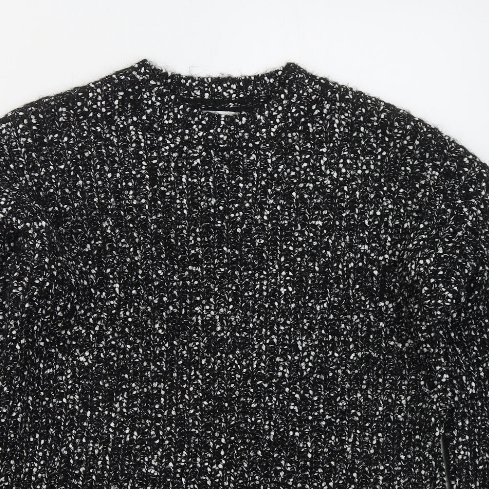 Papaya Womens Black Crew Neck  Acrylic Pullover Jumper Size M