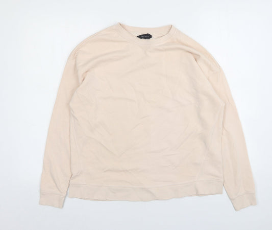 New Look Womens Pink  Cotton Pullover Sweatshirt Size S