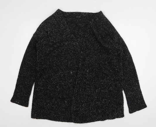 New Look Womens Grey V-Neck  Acrylic Cardigan Jumper Size S