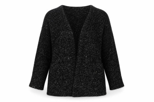 New Look Womens Grey V-Neck  Acrylic Cardigan Jumper Size S