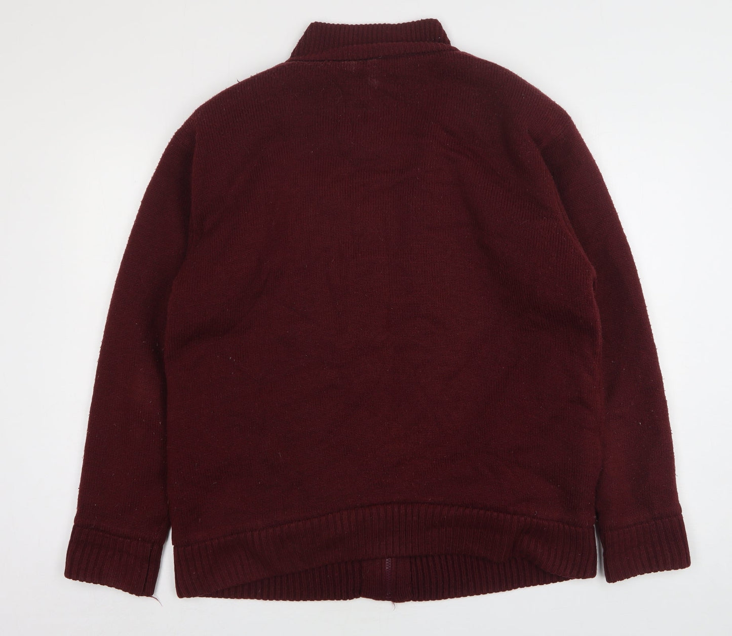 Pegasus Mens Red  Acrylic Full Zip Sweatshirt Size M