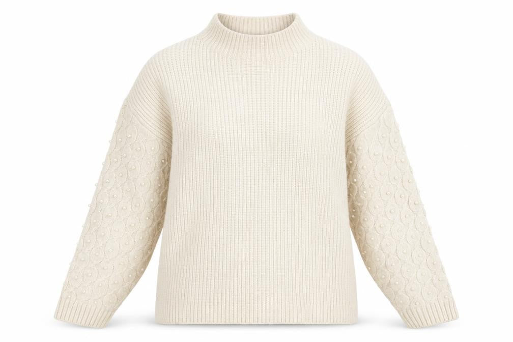 George Womens Beige High Neck  Acrylic Pullover Jumper Size M