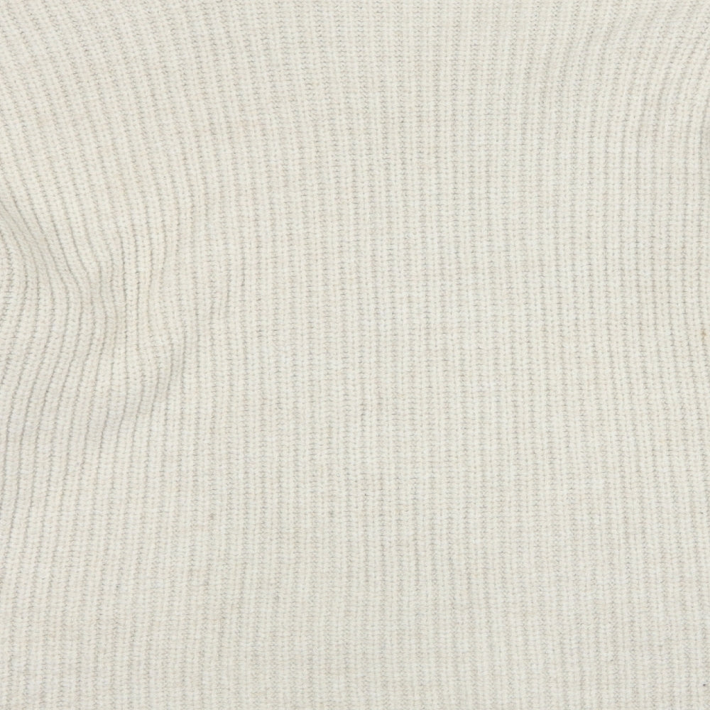 George Womens Beige High Neck  Acrylic Pullover Jumper Size M