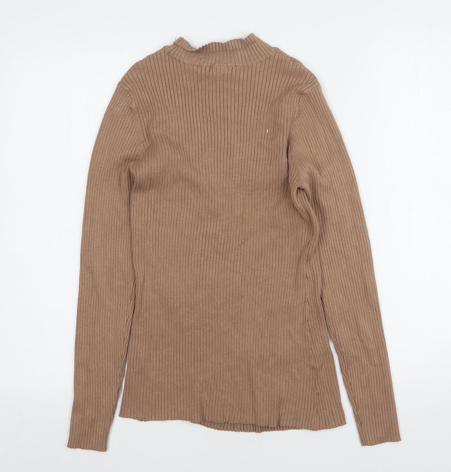 H&M Womens Beige High Neck  Viscose Pullover Jumper Size L